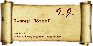 Iványi József névjegykártya